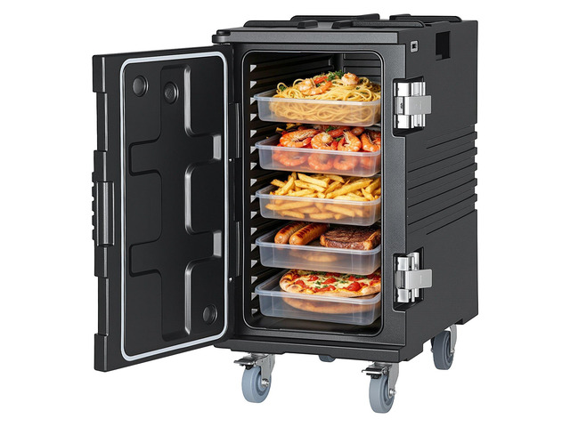 VEVOR Insulated Food Pan Carrier, 127 Qt Non-Electrical Food Warmer, with Swivel Wheel & 304 Stainless Steel Latch, LLDPE Stackable Hot Box, for...