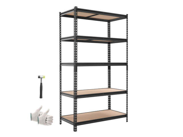 VEVOR Storage Shelves, 5-Tier Adjustable, 2500 lbs Capacity, Heavy Duty Garage Storage Shelving Unit, Metal Utility Rack Shelf, for Garage...