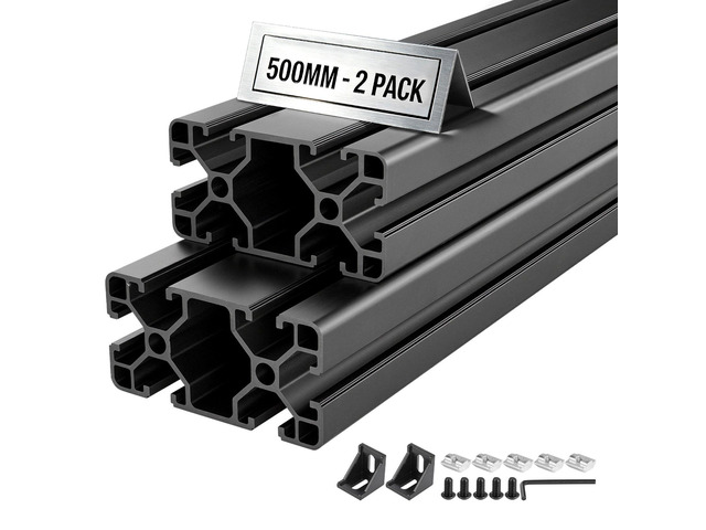 VEVOR 2PCS 4080 Aluminum Extrusion Profile, 19.69 Inch 500 mm, T Slot European Standard Anodized Linear Rail, High-Strength Extruded Aluminum Rail,...