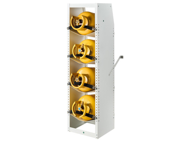 VEVOR Refrigerant Tank Rack, 14.8 x 13 x 52 inches, 4 Tiers for 4 Cylinder, with Top Storage Shelf, White Powder-Coated Carbon Steel, Cylinder Tank...