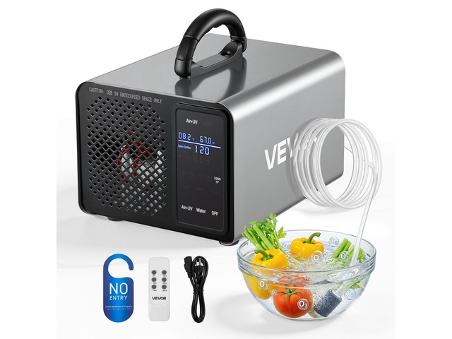 VEVOR Ozone Generator, 36000mg/h Commercial Ozone Machine, with 15s Delayed Start & Area-Based Timer & LCD Touchscreen Display, Industrial...
