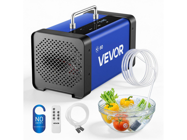 VEVOR Ozone Generator, 60000mg/h Commercial Ozone Machine, with 15s Delayed Start & Dual-Hose Water Mode & LCD Touchscreen, Industrial Deodorizer...