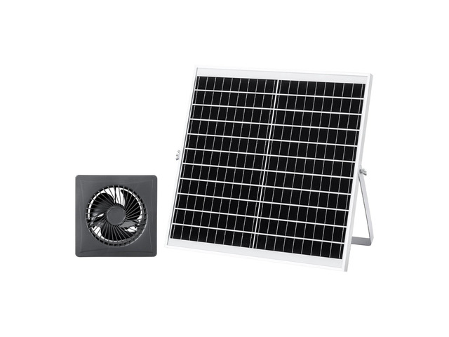VEVOR Solar Powered Fan, 20W Solar Panel with Battery Storage, 220 CFM Airflow, Adjustable Panel Angle, 2030 RPM High-Speed, Fast Air Exchange for...