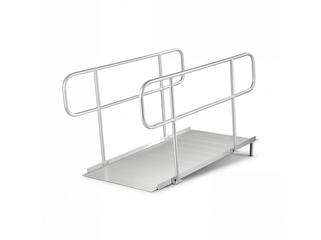 VEVOR Wheelchair Ramp with Handrails, 71.1 x 32.7 in, Heavy Duty Wide Aluminum Wheelchair Ramp with Adjustable Legs, 1000 lbs Capacity, Portable...
