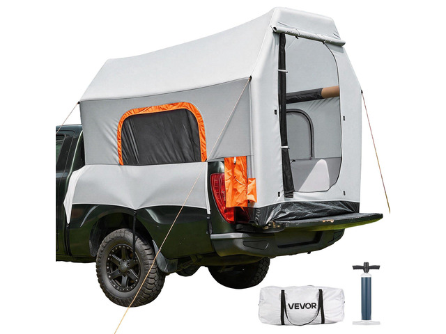 VEVOR Inflatable Pickup Truck Tent, 7.2 x 5.4 FT 3-Season Truck Bed Tent with Ventilated Mesh Windows, PU2000mm Waterproof Pickup Camping Tents for...
