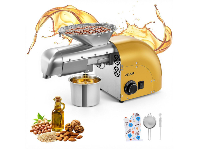 VEVOR Oil Press Machine, 11 LBS/H Capacity, 1250W Oil Extractor Machine, Automatic Electric Oil Maker for Home Commercial Use, 122572 Hot & Cold...