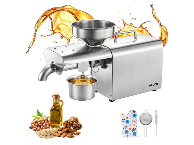 VEVOR Oil Press Machine, 8.27 LBS/H Capacity, 750W Oil Extractor Machine, Automatic Electric Oil Maker for Home Commercial Use, 122572 Hot Pressing...