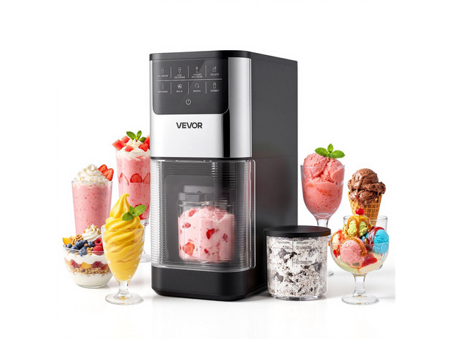 VEVOR Ice Cream Maker, 7-in-1 Frozen Treat Maker for Gelato, Sorbet, Milkshake, Frozen Yogurt & Lite Ice Cream, Homemade Ice-Cream Machine with...