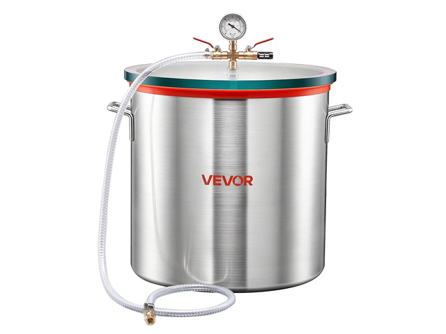 VEVOR 15 Gallon Vacuum Chamber, Aluminum Alloy, Vacuum Degassing Chamber with Tempered Glass Lid, Hose, Air Filter, for Resin Casting, Stabilizing...