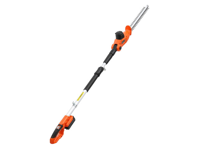 VEVOR Cordless Pole Hedge Trimmer, 20V Electric Bush Trimmer Kit with 18 Inch Double-Edged Steel Blade, 74-94 Inches Telescoping Design for High...