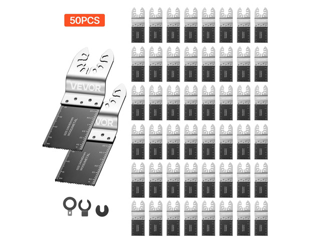 VEVOR 50PCS Bi-Metal Oscillating Saw Blades, Universal Quick Release Oscillating Multi Tool Blades, Multitool Tool Blades for Nails, Soft Metal,...