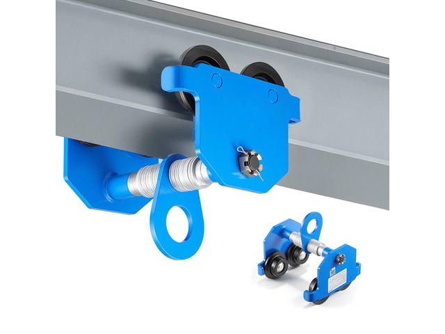 VEVOR Manual Trolley, 2200 lbs/1 Ton Load Capacity, Push Beam Trolley with Dual Wheels, Adjustable for I-Beam Flange Width 2.4' to 7', Heavy Duty...