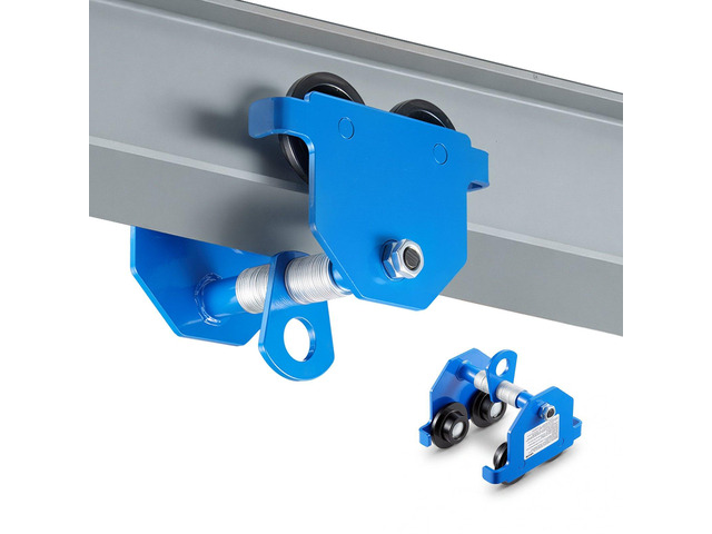 VEVOR Manual Trolley, 1100 lbs/0.5 Ton Capacity, Push Beam Trolley with Dual Wheels, Adjustable for I-Beam Flange Width 2.1' to 5.5', Heavy Duty...