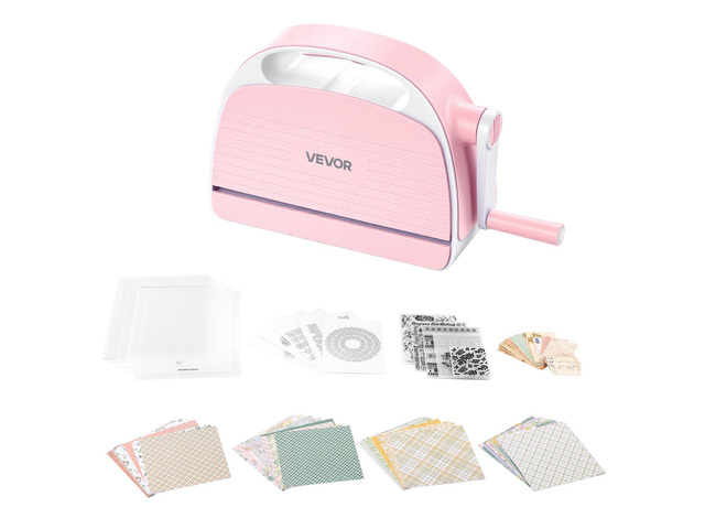 VEVOR Manual Die Cutting and Embossing Machine, 6' Opening, Portable Die Cut Machine Set with Cutting Dies, Embossing Folders, Paper Sheets,...