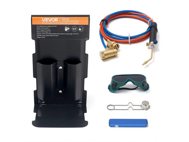 VEVOR Oxygen Propane Torch Kit, Brass Welding Torch for Oxygen MAPP Gas with Dual Pressure Gauges, Portable Oxy-Propane MAPP Brazing Tool Kit with...