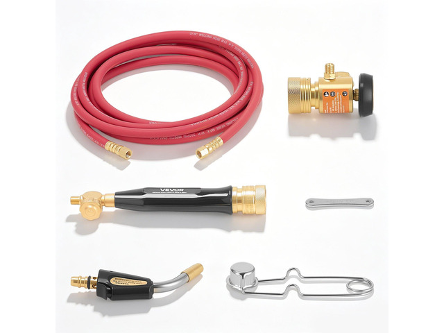 VEVOR Air Acetylene Torch Kit, Acetylene Gas Welding Tool with 11.8FT Rubber Hose, PL-8A Self-Lighting Welding Tip & CGA200 Regulator, Swirl Frame...