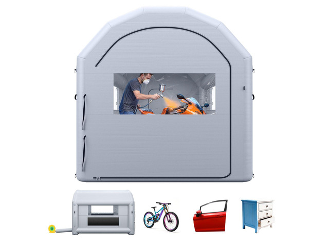 VEVOR Inflatable Paint Booth, 13 x 10 x 9 ft, Portable Spray Booth with 750W Powerful Blower and Large Filter Cotton, Arched Roof Blow Up Painting...