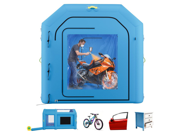 VEVOR Inflatable Paint Booth, 13.1 x 8.2 x 8.2 ft, Portable Spray Booth with 750W Powerful Blower and Large Filter Cotton, Blow Up Painting Tent...