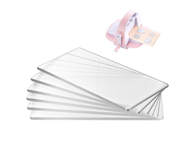 VEVOR Cutting Plates, 6 Pcs, 6.69 x 3.15 x 0.1 in, Clear Polycarbonate Material, Die Cut Pads Compatible with VEVOR Die Cutting and Embossing...