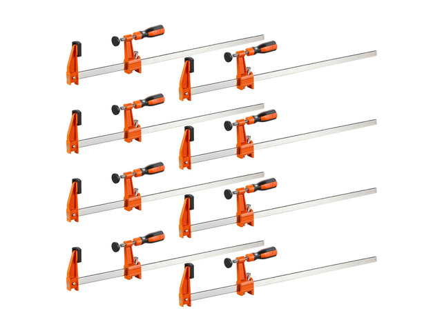 VEVOR Bar Clamps for Woodworking, 8-Pack, 24' Opening F Clamps, 600 lbs Load Limit, with Plastic Pad and Self-Locking Design, Premium Cast Iron and...