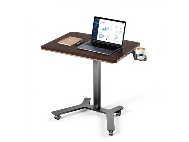 VEVOR Standing Desk, Adjustable Height Mobile Stand Up Desk w/ Casters, 28.2 x 20.5 in Small Computer Sit Stand Rolling Workstation w/ Hook, 33 lbs...