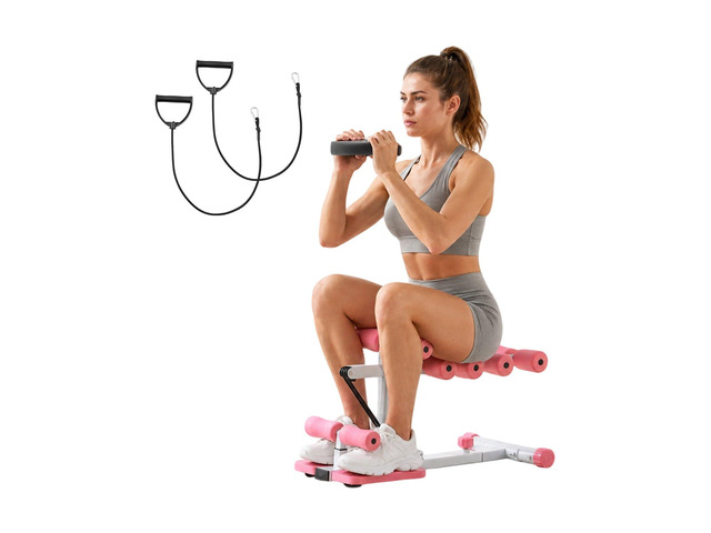 VEVOR Deep Squat Machine, Adjustable Glutes Trainer Machine with 3 High-Strength Resistance Bands, Folding Core Leg and Glutes Exercise Trainer,...