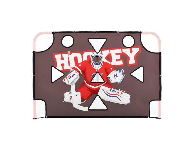 VEVOR Street Hockey Goalie Shooting Target, Shooter Tutor Ice Hockey Goal Practice Target, Tear-proof Premium Net with 11 Hole, Easy Attach...