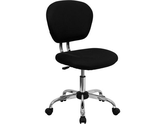 EMMA + OLIVER Mid-Back Black Mesh Padded Swivel Task Office Chair with Chrome Base