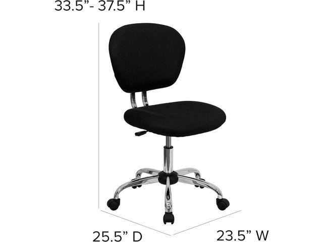 EMMA + OLIVER Mid-Back Black Mesh Padded Swivel Task Office Chair with Chrome Base