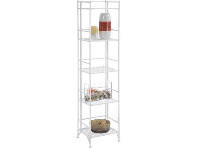 Convenience Concepts Xtra Storage Shelves - 5-Tier Folding Metal Storage Shelves, Closet Organizer for Office, Laundry Room, Bedroom, Garage,...