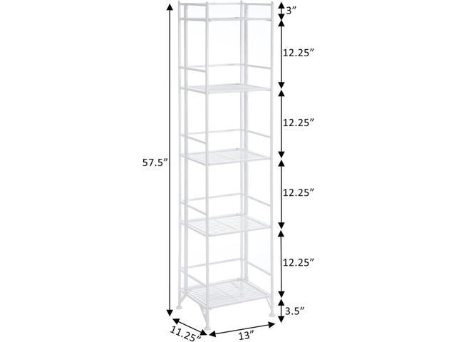Convenience Concepts Xtra Storage Shelves - 5-Tier Folding Metal Storage Shelves, Closet Organizer for Office, Laundry Room, Bedroom, Garage,...