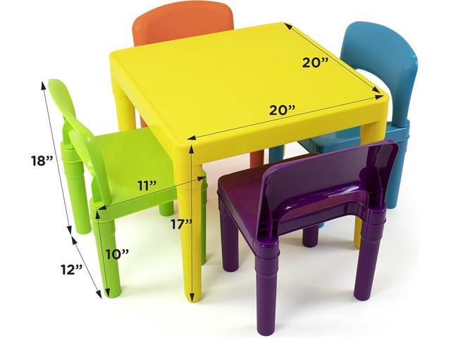 Humble Crew Kids Table and 4 Chair Set, Yellow Table with Chairs - Sturdy Toddler Activity Table for Playtime, Arts, Crafts, Reading, and More -...