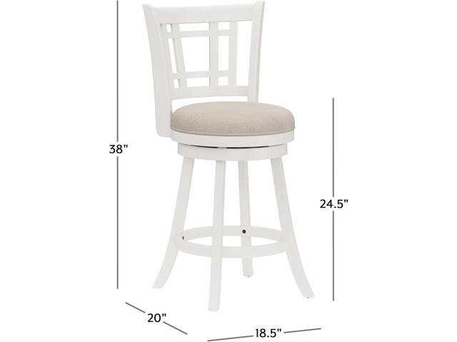 Hillsdale Fairfox Swivel Stool with Rectangular Lattice Back, Counter Height, White
