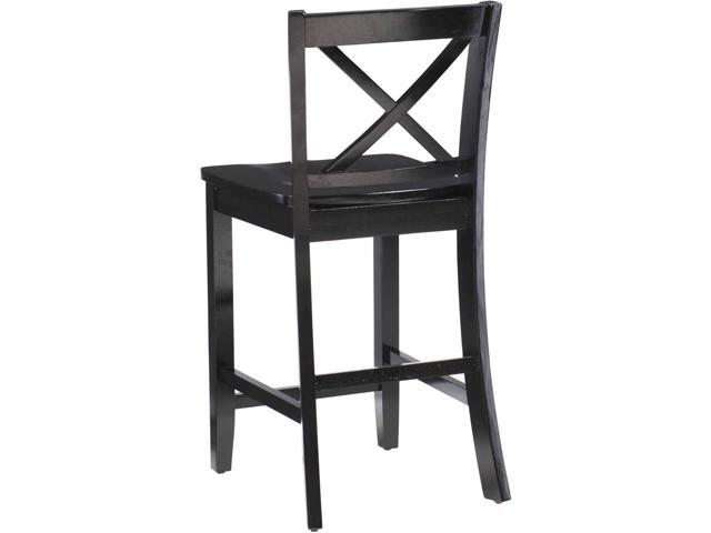 Linon Home Dcor Black X Back Counter Stool, 16' W x 17.91' D x 37.01' H