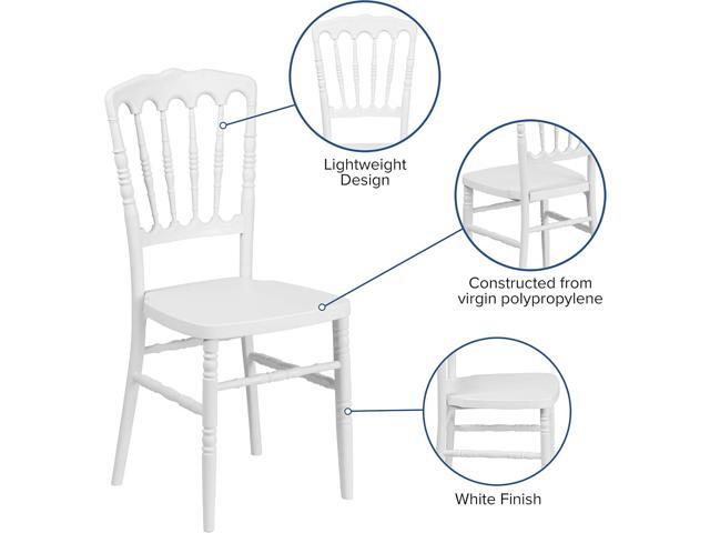 Flash Furniture HERCULES Series White Resin Stacking Napoleon Chair