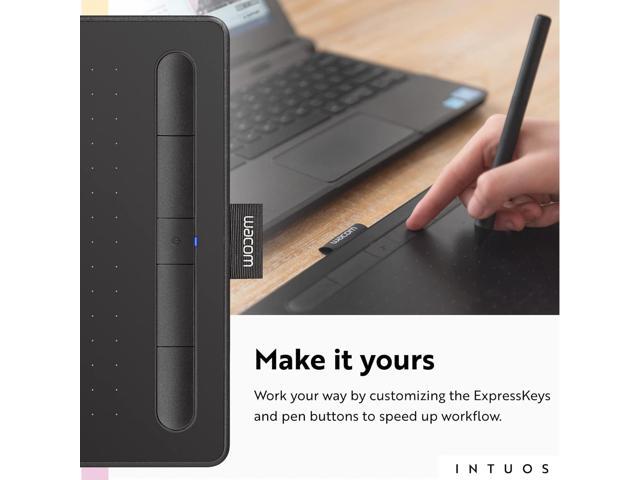 Wacom Intuos Small Bluetooth Graphics Drawing Tablet, 4 Customizable ExpressKeys, Portable for Teachers, Students and Creators, Compatible with...