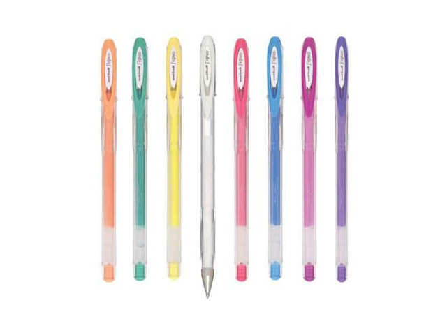 Uni-Ball Signo Angelic Fine Gel Pen Assorted - Wallet of 8