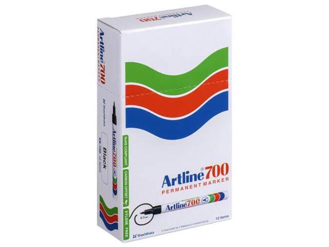 Artline Bullet Tip Permanent Marker 0.7mm (12pcs) - Black