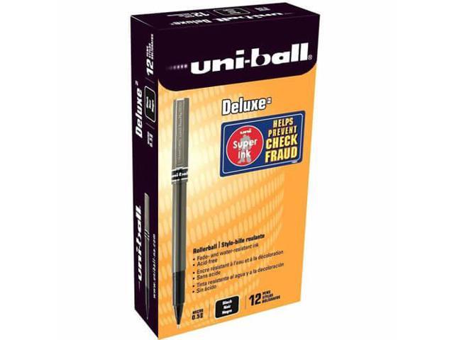 Uni-Ball Micro Deluxe Rollerball Pen 0.2mm (12-Pack) - Black