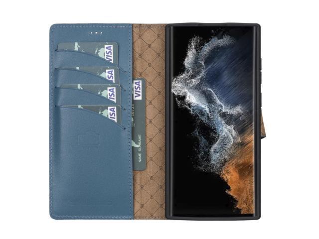 VENOULT Admiral Blue Samsung Galaxy S23 Ultra Wallet Case Genuine Leather, Magnetic Detachable Luxury Flip Case, RFID Protected, Compatible with...