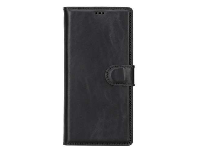 VENOULT Rustic Black Wallet Case for Samsung Galaxy S23 Ultra, Man or Women with Credit Card Holder, Genuine Leather, Magnetic Detachable Luxury...