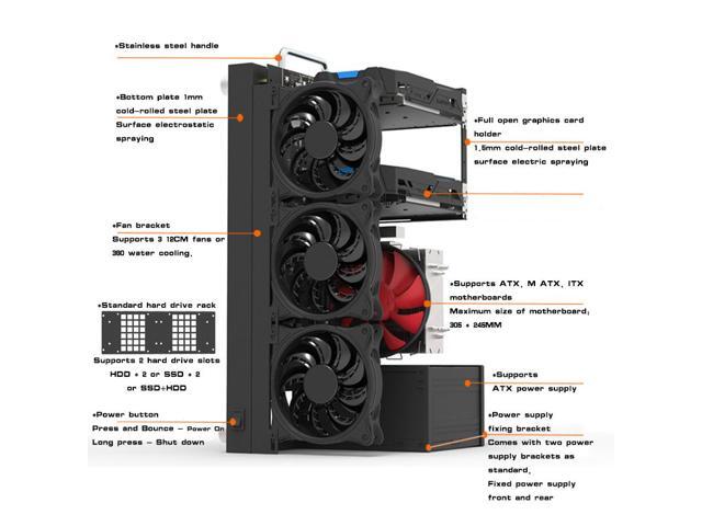 ALAMENGDA Open Computer Case,Open Air Pc Case, Motherboard AccessoriesTest Stand, DIY Pc Test Bench (M-ATX)