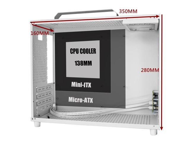 ALAMENGDA V500 Mini Portable M-ATX/ITX Computer Case, MINI-Tower CASE, Full Side Acrylic Transparent DIY Desktop Case with handle, Support 320MM...