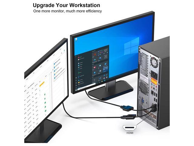 HDMI to VGA with Audio, Gold-Plated Active HDMI to VGA Adapter (Male to Female) with Micro USB Power Cable & 3.5mm Audio Cable