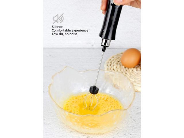 Milk Frother Handheld with 3 Stainless Steel Whisks, USB Rechargeable Electric Foam Maker, Drink Mixer with 3 Speeds for Coffee, Latte, Matcha