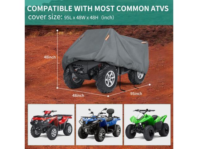 Heavy Duty Waterproof 4 Wheeler Cover, Rip Resistant Night Quad Four Wheeler ATV Cover with Advanced Waterproofing