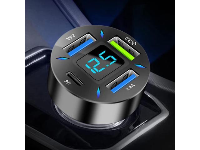 4-in-1 Car Charger 66W Super Fast Charging with USB PD & QC 3.0 Universal Quick Charge for 12-24V Car Cigarette Lighter Plug
