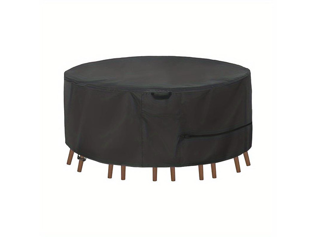 Round Patio Furniture Cover, HeavyDuty Oxford Fabric Outdoor Round Table Chair Set Protector, Waterproof UVTear Resistant AllWeather Cover with...