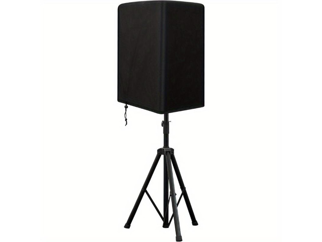 Black StandMount Speaker Protective Cover, Weatherproof Oxford Fabric Speaker Cover with Adjustable Drawstring, Dust Rain UV Resistant for Outdoor...