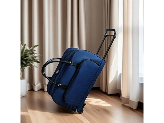 Rolling Duffel Bag with Wheels, Expandable CarryOn Luggage Trolley Bag with Telescoping Handle & Front Pocket, Lightweight Travel Rolling Suitcase...